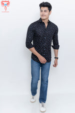 Load image into Gallery viewer, MEN&#39;S BLACK PRINTED CASUAL SHIRT