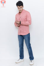 Load image into Gallery viewer, MEN&#39;S PEACH PLAIN CASUAL SHIRT
