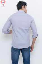 Load image into Gallery viewer, MEN&#39;S GREY COTTON PLAIN CASUAL SHIRT
