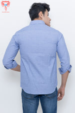 Load image into Gallery viewer, MEN&#39;S BLUE PLAIN FORMAL SHIRT
