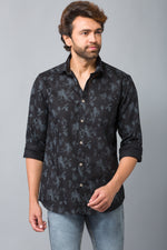 Load image into Gallery viewer, MEN&#39;S BLACK FULL SLEEVE PRINTED SHIRT