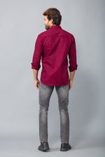 Load image into Gallery viewer, MEN&#39;S MAROON PLAIN CASUAL SHIRT