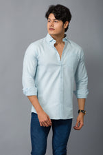 Load image into Gallery viewer, MEN&#39;S SKY BLUE FULL SLEEVE SHIRT