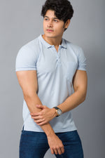 Load image into Gallery viewer, MEN&#39;S SKY BLUE PLAIN POLO WITH POCKET