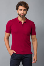 Load image into Gallery viewer, MEN&#39;S MAROON PLAIN POLO WITH POCKET