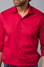 Load image into Gallery viewer, MEN&#39;S RED PLAIN FULL SLEEVE SHIRT