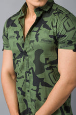 Load image into Gallery viewer, MEN&#39;S MILITARY PRINT CASUAL SHIRT