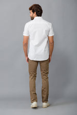 Load image into Gallery viewer, MEN&#39;S BUTTON DOWN WHITE HALF SLEEVE SHIRT