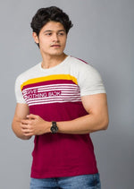 Load image into Gallery viewer, MEN&#39;S MAROON ROUND NECK HALF SLEEVE T-SHIRT