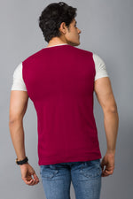 Load image into Gallery viewer, MEN&#39;S MAROON ROUND NECK HALF SLEEVE T-SHIRT
