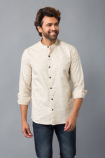 Load image into Gallery viewer, MEN&#39;S CREAM PRINTED CASUAL SHIRT