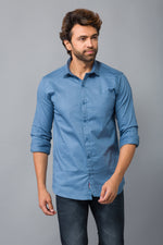 Load image into Gallery viewer, MEN&#39;S SKY BLUE PLAIN CASUAL SHIRT