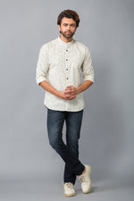 Load image into Gallery viewer, MEN&#39;S CREAM PRINTED FULL SLEEVE CASUAL SHIRT