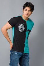 Load image into Gallery viewer, MEN&#39;S GREEN ROUND NECK HALF SLEEVE T-SHIRT