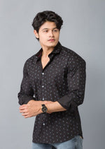 Load image into Gallery viewer, MEN&#39;S BLACK CASUAL PRINTED SHIRT