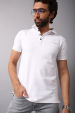 Load image into Gallery viewer, MEN&#39;S HALF SLEEVE WHITE POLO