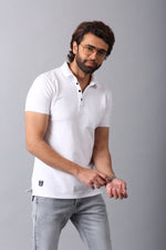Load image into Gallery viewer, MEN&#39;S HALF SLEEVE WHITE POLO