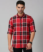 Load image into Gallery viewer, Men Checkered Casual Red Shirt