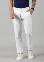 Load image into Gallery viewer, White Cotton Trouser For Men&#39;s