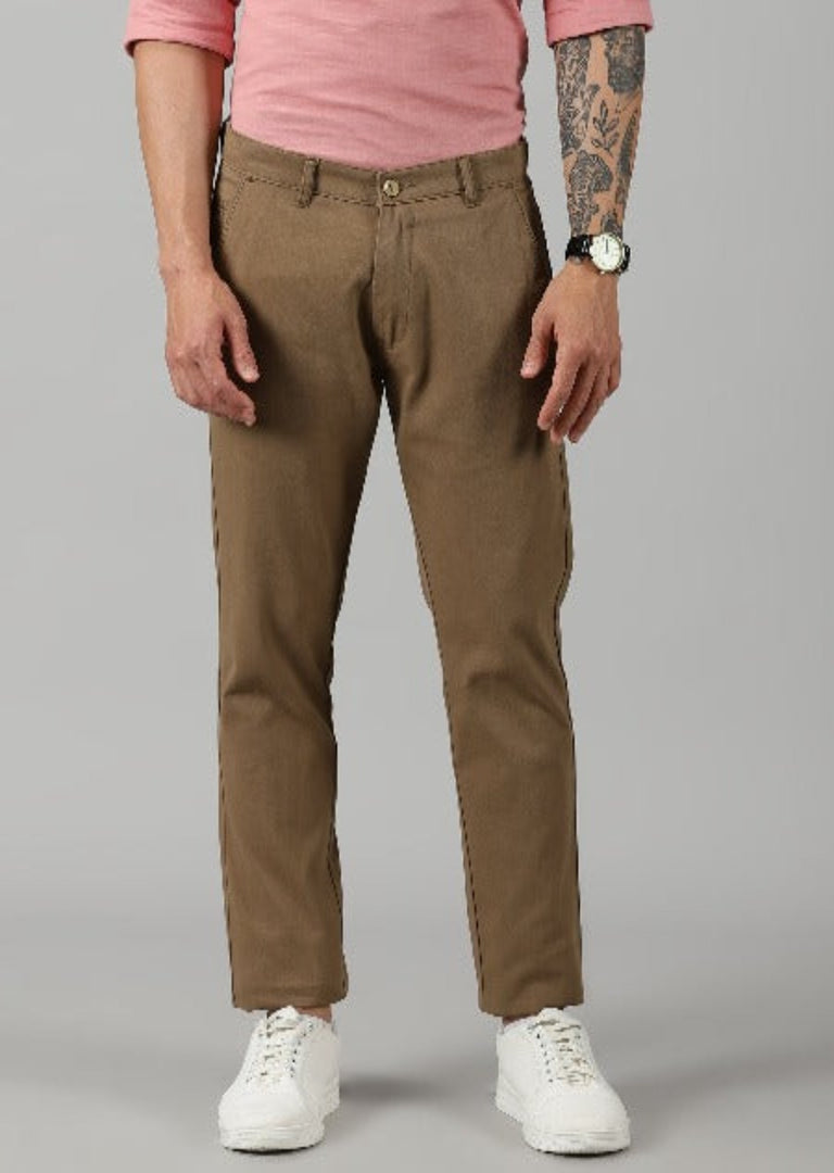 Tan Cotton Trouser For Men's