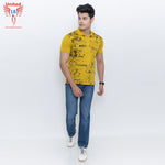 Load image into Gallery viewer, MEN&#39;S YELLOW PRINTED POLO