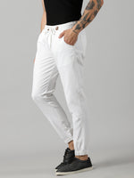 Load image into Gallery viewer, White Cotton Stylish Jogger For&#39;s Men