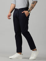 Load image into Gallery viewer, Navy Blue Cotton Trouser For Men&#39;s