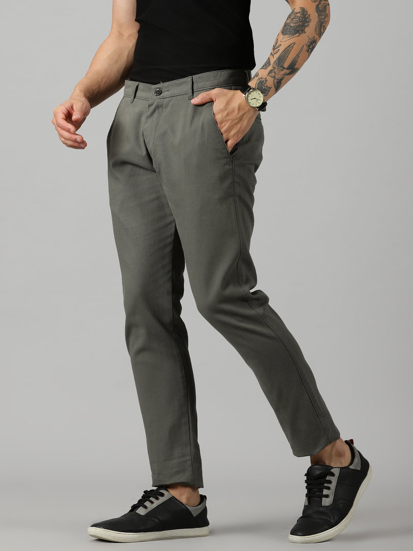 Sea Green Cotton Trouser For Men's