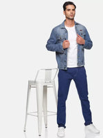 Load image into Gallery viewer, Dark Blue Regular Fit Denim Jeans For Men&#39;s