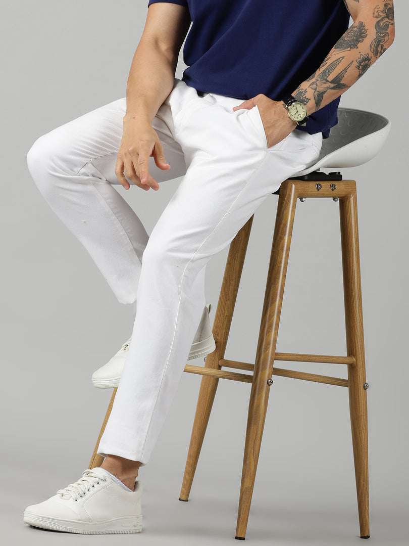 White Cotton Trouser For Men's