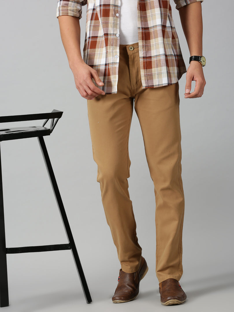 Khaki Cotton Trouser For Men's