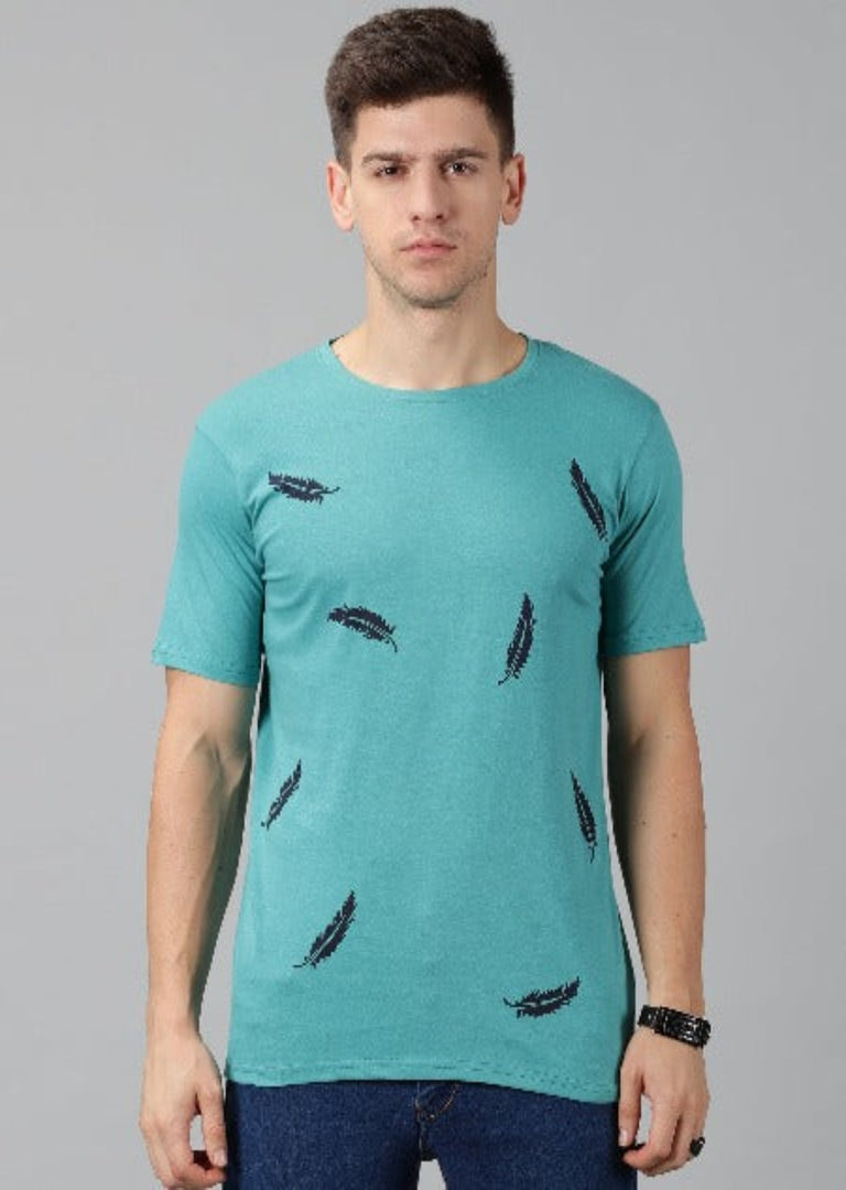 Men Printed Round Neck T-shirt For Men's