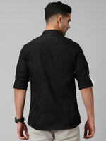 Load image into Gallery viewer, Black Cotton Solid Shirt For Men&#39;s
