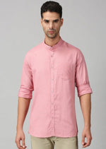 Load image into Gallery viewer, Men Regular Fit Solid Mandarin Collar Casual Shirt